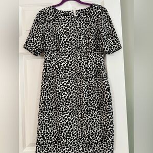 Talbots Black and White Animal Print Mini Dress